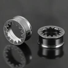 2PCS 316 Stainless Steel Ear Gauges Plugs Expander Round Ear Tunnels Piercing Women Body Jewelry Stretcher Studs