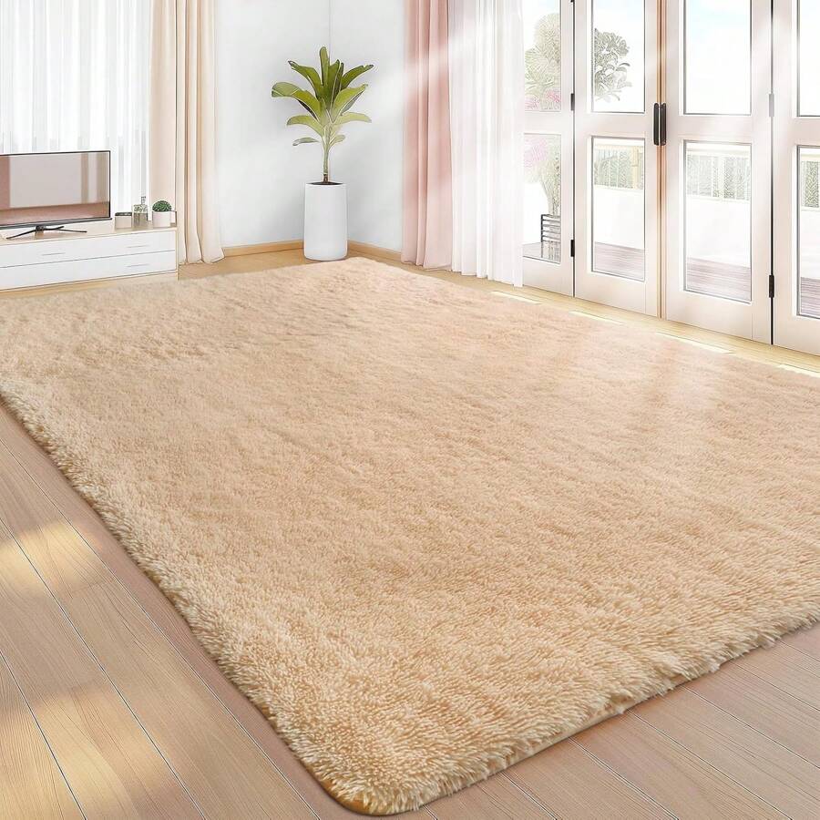 Sour Lemon Gray Carpet Rugs Living Room 160x230 Washable Anti-Slip Extra Large Carpet Bedroom Fluffy Modern Carpets Mat Carpets For Bedroom Children's Room - 駝色 - 查看 1