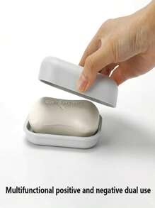 1pc,Japanese Minimalist Style Soap Box, Simple Double-Compartment Design Soap Box, Independent Packaging Without Odor Mixing, Soap Box With High-Efficiency Drainage Hole, Quick Drainage To Prevent Water Accumulation, Portable And Small Soap Box For Travel - Multicolor - View 5