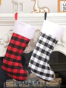 1 túi quà tất Giáng sinh, vật dụng trang trí Giáng sinh, tất Giáng sinh dạng lưới lớn nhỏ, tất kẹo quà tặng treo trang trí - Nhiều màu - Xem 3