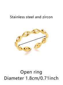 1Pc Turkish Eye Evil Eye Open Rings For Women Colorful Cubic Zirconia Stainless Steel Open Adjsutable Finger Ring Charm Jewelry Fashion Accessories Christmas Gifts