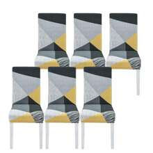 1 Stück / 4 Stücke / 6 Stücke Stretch bedruckte Stuhlbezüge, weiche und passende universelle Schreibtisch Husse, abnehmbar und waschbar Anti-Staub Spandex Stuhlschutz Abdeckung