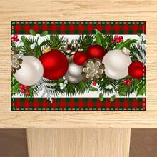 6/12/24/36 pezzi Tovagliette di carta decorative natalizie con fiori, 18x12 pollici, tovagliette monouso decorate con palline a quadri natalizi, adatte per pranzi e cene di Natale, matrimoni e feste, decorazione tavolo di casa e cucina a Natale (pupazzo di neve, fiocco di neve, palline di Natale)