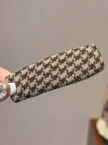 5pcs/Set Women's 8cm/3.15in Elegant Houndstooth Stripe Leather Hair Clips, Versatile Fashion Minimalist Bangs Clamps For Daily, Party, Casual, Work, Travel,Hair Accessories,Hair Barrettes Claw Clips, School Stuff, College, Head Accessories, Hairpin,Summer,Holiday,Festival,Birthday - Multicolor - View 6