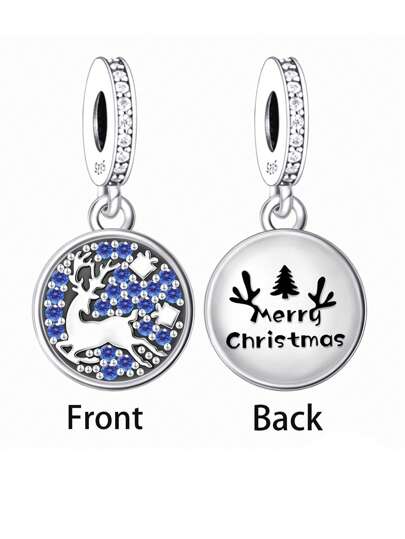 HuooNew 1 st 925 Sterling Silver Ren Cubic Zirconia hänge Kristallpärlor DIY, julklapp till kvinnor