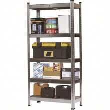 Heavy Duty Storage Racking - 5 Tier Boltless Shelving Unit Storage Shelves Industrial Shelving For Garage, Workshop And More, Shopfitting Shop, Outdoor Decor - Black - View 6