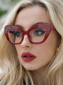 1 副女士复古大框猫眼眼镜，适合电脑/阅读/游戏/电视/手机/时尚搭配