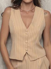 WOMEN'S PANTS AND CROPPED TOP SET - Champán - Ver 1