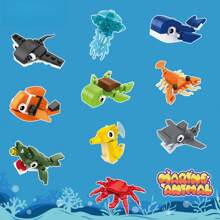 1 set de 10 blocs de construction mignons d'insectes, série de blocs de construction animaux DIY, cadeau d'anniversaire, cadeau de Nouvel An, mini blocs de construction, décoration de bureau, soulagement de la pression, soulagement du stress, blocs de construction mignons, collection de blocs de construction. Emballage aléatoire, décoration de collection de la maison, blocs de construction de poisson en bois, poupée assemblée, ornement de bureau, cadeaux d'ornement de bureau, jouet puzzle de blocs de construction, créez votre propre collection d'animaux. Cadeau créatif de la Saint-Valentin. Décoration de chambre Cadeaux de Noël Blocs de couleur Blocs de couleur