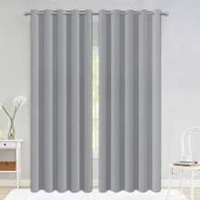 2PCS Blackout Curtains For Bedroom Living Room Eyelet Ready Made Window Curtain Pair