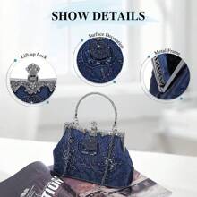 BAIGIO Women's Embroidered Beaded Sequin Evening Clutch Large Wedding Party Purse Vintage Bags