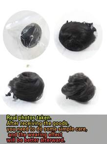 Messy Claw Clip Hair Buns, Softball Hair Extensions Party And Prom Artificial Hair Wigs Peruka z włosów dla wszystkich kobiet, aby dodać objętości do swojego klipu 1 sztuka Peruki syntetyczne na imprezy Halloween na festiwalach muzycznych