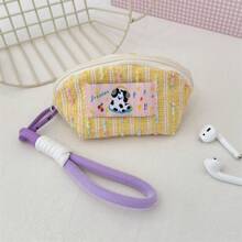 1pc Makeup Bag Colour Earphones For Puppies Cosmetic Bag Waterproof,Lipstick Pack,Women Bags For Make Up , Small Bag Storage Makeup Case,Travelling Bags For Ladies,Pencil Case Daily Big Large Capacity Makeup Brushes Holder Travel Toiletry Bag Organizer Make Up Bag, Pencil Pouch