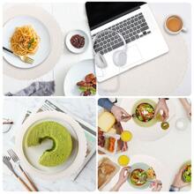 Round Braided Woven Place Mats And Coasters Set Of 12 Washable Heat Resistant Table Mats For Kitchen Dining Table Home Restaurant Christmas Wedding Party Decor - Beige(Tweed Pattern) - View 8