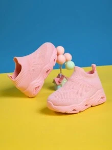 Kids' High Top Breathable Mesh Sports Shoes, Comfort Anti-Slip Fashionable LED Light Sneakers, Pink, Lightweight Slip-On For Boys And Girls