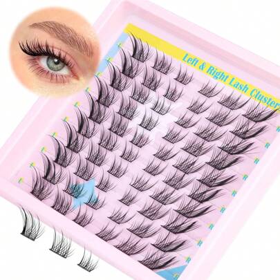 60 sợi lông mi giả tự nhiên D Curl, lông mi giả mắt mèo 3D, bộ mi giả riêng lẻ, cụm mi tự nhiên, cụm mi, lông mi riêng lẻ, lông mi, lông mi giả