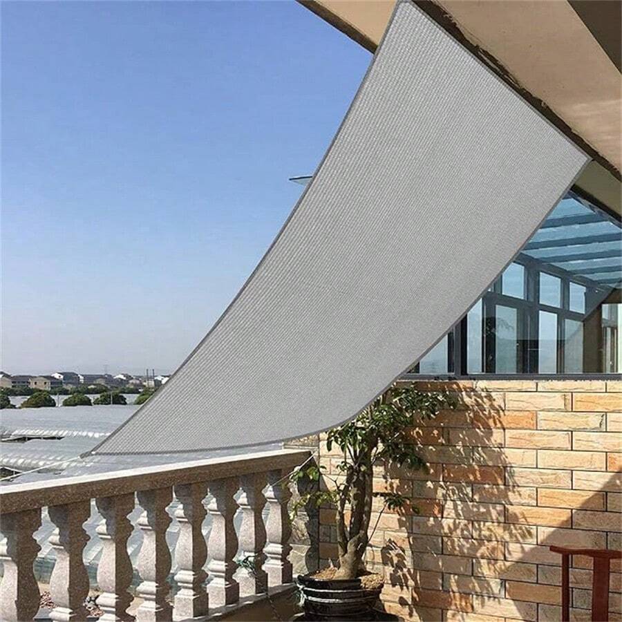 4' X 6' Grey Rectangle Sun Shade Sail Canopy, 95 UV Blockage Awning