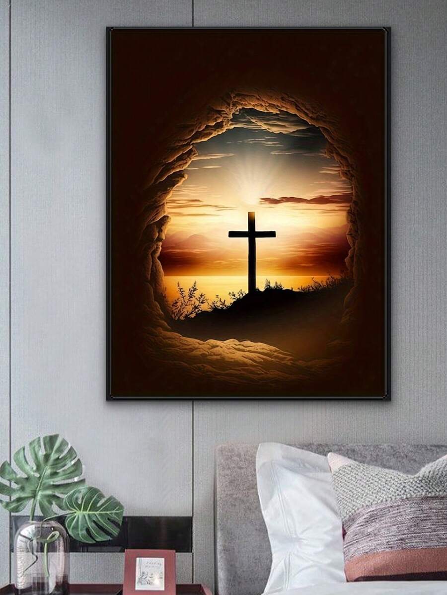 Bộ tranh kim cương 5D DIY, Phong cảnh hoàng hôn chéo, Kim cương Acrylic tròn, Bộ đồ thủ công thêu kim cương đầy đủ, Nghệ thuật khảm trang trí tường nhà, Quà tặng cho người mới bắt đầu - Nhiều màu - Xem 1