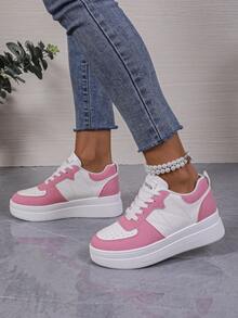 أحذية رياضية نسائية، أحذية رياضية خارجية،أحذية مدربين عادية - وردي - مشاهدة 5