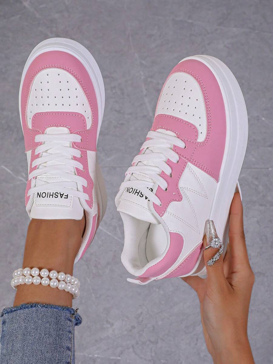 أحذية رياضية نسائية، أحذية رياضية خارجية،أحذية مدربين عادية - وردي - مشاهدة 1