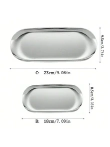 1 pièce Plateau d'affichage multifonction en acier inoxydable pour bijoux/cosmétiques/outils, inspiré par - Argent - Voir 6