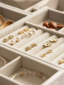 9pcs/Set Stackable Jewelry Tray, Jewelry Dish, Desktop Storage Box, Elegant Portable Stacking Jewelry Rack, Suitable For Earrings, Necklaces, Rings, Bracelets, Pendants, Lipsticks, Pearls, Brooches, Bedroom Accessory Back To School