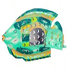 Signes Grimalt ORIGIN Home Decor Green Fish Sailor Candle Holder - Green Fish Figure - 24x30x9cm - Green - View 3