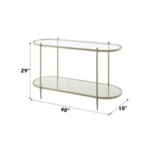 ACME Zaba Sofa Table, Glass Top And Champagne Finish LV02757 - Champagne + Ly + Kim loại như hình - Xem 2