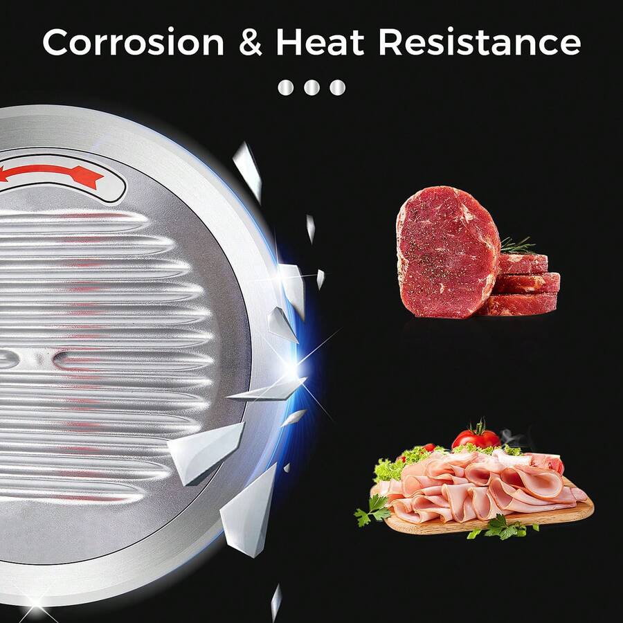 Commercial Meat Slicer, 10 Inch Electric Food Slicer, 240W Frozen Meat Deli Slicer With Premium