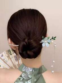 8 Stück/4 Stück/1 Stück Retro Blumen Quaste Haarclips, Haaraccessoire, eleganter Hanfu Haarschmuckstab für Damenfrisuren, Haarknoten, Haarstyling Pins