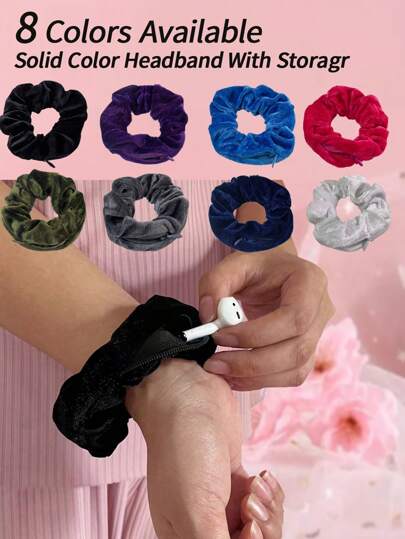 1pc Hidden Pocket Wallet - Headband Design, Portable And Secure Storage Solution, Scrunchie Money Storage, Multi-Functional Hidden Pocket