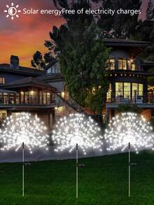 IRILUCN Moonlight Night Fireworks: Solar Smoke Lanterns, Romantic Choice Under The Moon - Cold White - View 2