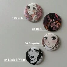 1 件 ROCKSTAR 动漫徽章、NANA 时尚背包别针装饰、酷女孩御宅族书包配饰徽章、万圣节礼物连衣裙配饰衣服包饰背包别针适用于学校办公室配饰衬衫夹克珠宝圣诞节衣服别针有趣可爱的教师礼物 - 多色 - 查看 8