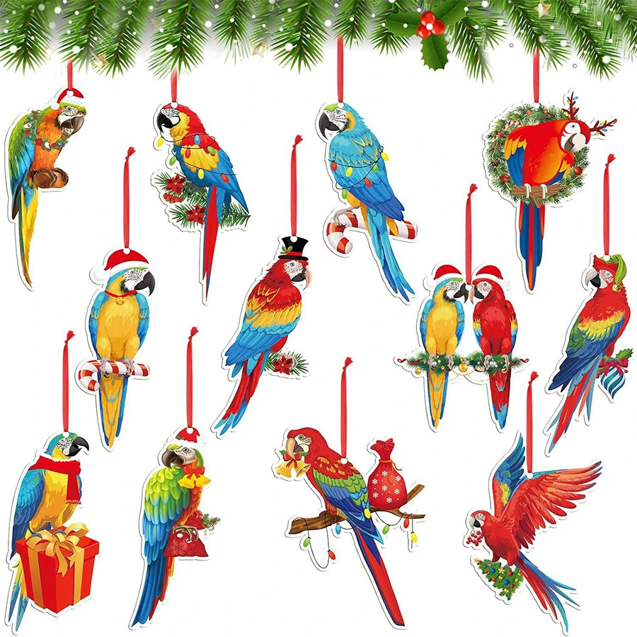 12 Christmas Eve Decorations Parrot Christmas Tree Decorations