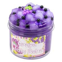 1pc 100ml Boba Crunchy Slime Set, Strawberry, Grape And Peach Scented Crystal Slime Kit, & Christmas Decoration, Super Soft And Non-Sticky Jelly Cube Slime, Party Favor & Birthday Gift,Slime,Christmas Gifts,Slime Kit,Grape,Slime Making,Gonggi