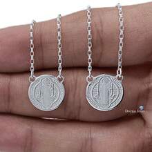Scapular Our Lady Of Aparecida And Jesus Carmel Saint George Benedict Silver Plated 1mm Brick Chain - 聖本托雷東多 > 1.2 厘米 - 查看 2