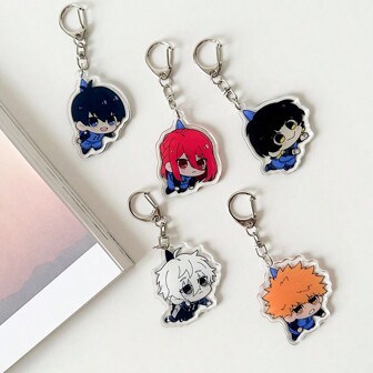 1pc Bluelock Anime Keychain, Isagi Acrylic Keychain, Nagi Anime Keychain, Bachira Mobile Strap, Car Keychain, Chigiri School Bag Charm, Cute Bag Accessory Car Accessories Letter Goth Y2k