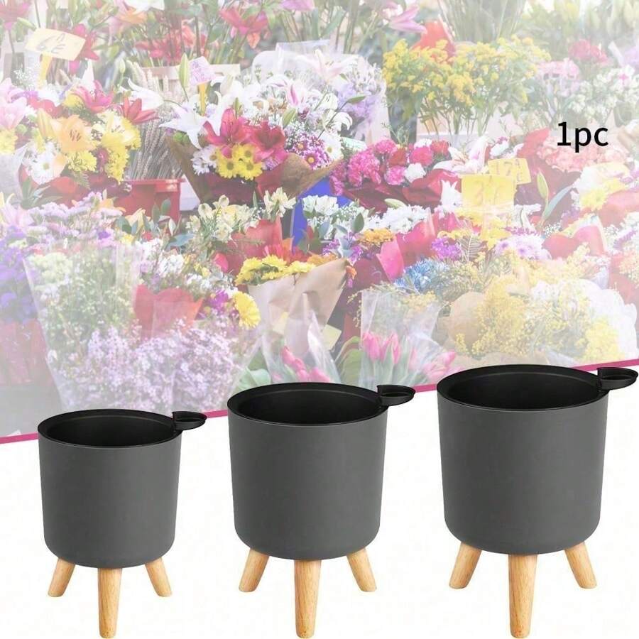 FloorStanding Round Flower Pot Feet Herbs Self Watering Drainage