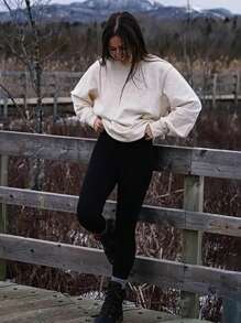 4pcs Women's Winter Warmth Solid Color High-Waisted Yoga  Leggings  High Stretch Fashion Leggings With Pockets - 4032 - 查看 5