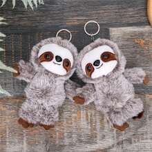 Cute Sloth Series Pendant Ornament Key Chain Backpack Clip Adorable Gift Plush Doll - Grey - View 5