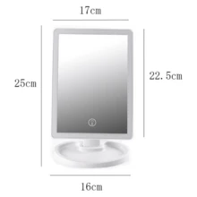 FD LED Makeup Mirror With Lights, 180 Degree Free Rotation, Adjustable Brightness Touch Screen, USB Rechargeable, Pink And White Color Sent Randomly - Multicolor - View 10