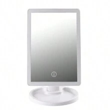 FD LED Makeup Mirror With Lights, 180 Degree Free Rotation, Adjustable Brightness Touch Screen, USB Rechargeable, Pink And White Color Sent Randomly - Multicolor - View 3