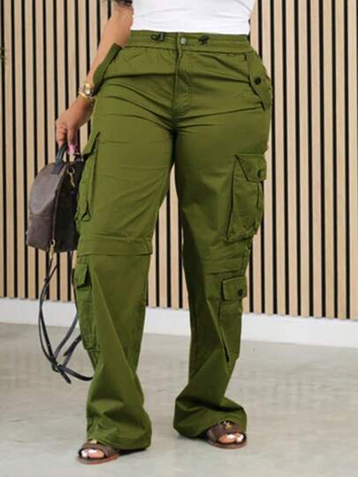 Chicsale Womens Cargo Pants With Large Pockets Streetwear Style Comfortable Fit And Versatile Design Ideal For Casual Outings And Everyday Wear Perfect For Fashion Forward Women