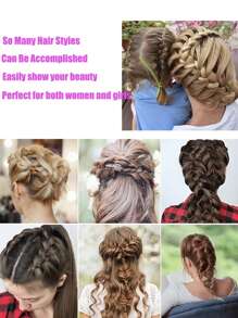 4 件套 Topsy Tail 美发工具 - 马尾辫制作器、法式辫子环和发型设计礼物，适合拥有一切的人 - 彩色 - 查看 7