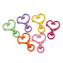 5 pièces Crochet à pression de forme de cœur, pomme, fleur, nœud papillon de couleurs mélangées, porte-clés, fabrication de bijoux DIY, accessoires de sac