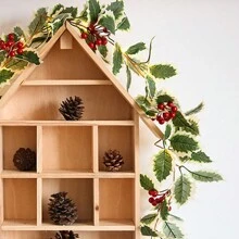 1 dây leo Giáng sinh phát sáng ấm áp 2M với quả mọng đỏ, trang trí vườn tiệc, đèn trang trí cây thông Noel - Màu vàng - Xem 4