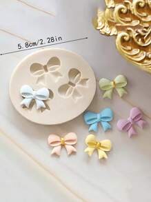 硅胶迷你蝴蝶结皇冠翻糖模具 巧克力模具 工艺品 DIY烘焙工具 情人节派对 家居装饰 家居礼品 - 米色 - 查看 11