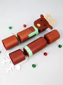 10 件/5 件/1 件圣诞糖果形礼品盒,优雅的圣诞老人和驯鹿主题珠宝礼品包装盒,非常适合圣诞派对和儿童 - 聖誕節糖果造型禮品盒 - 查看 10