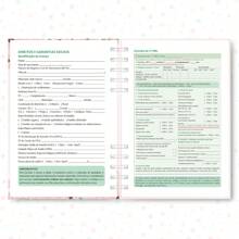 Vaccination Booklet Health Booklet Initials Alphabet Hardcover 118 Pages Pink Floral Girl Blue Sky Girl Cloud Letter Y - 淺粉色 - 查看 4
