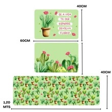 3-Piece Set Of Decorative Non-Slip Cactus Kitchen Rugs - 彩色 - 查看 3